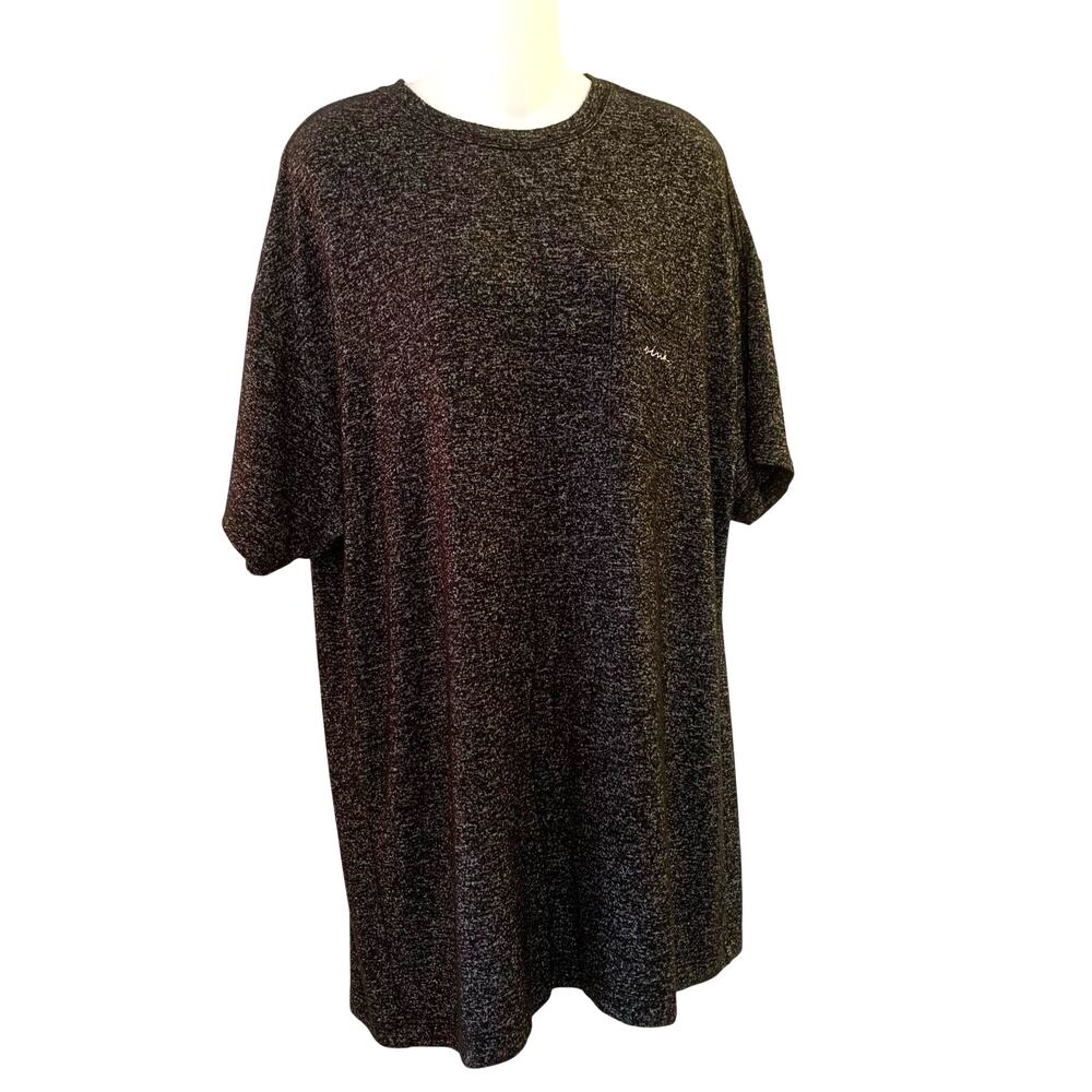 Victoria's Secret PINK Oversized Sleep Shirt Black Gray Marled w/ Breast Pocket